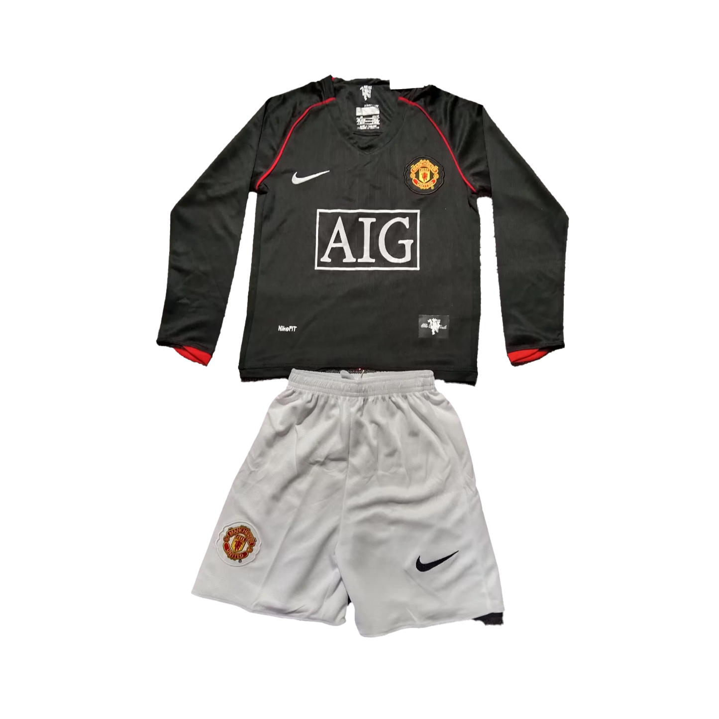 Retro Manchester United Away Long Sleeve Kids Jersey 2007/08