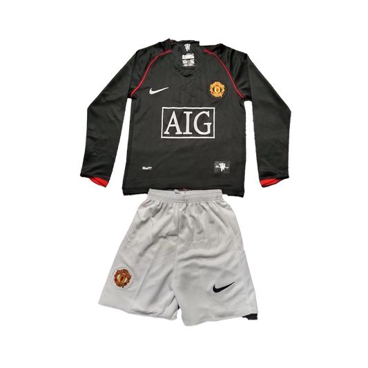 Retro Manchester United Away Long Sleeve Kids Jersey 2007/08